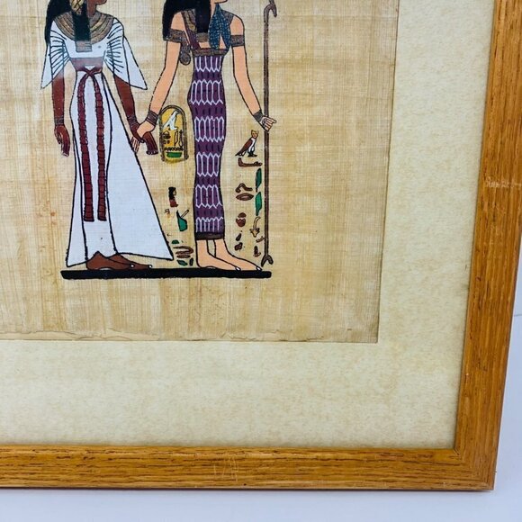 The Papyrus Egyptian Goddess Hand Painted Hand Made Art Gold Black Metallic Gold - Picture 5 of 11